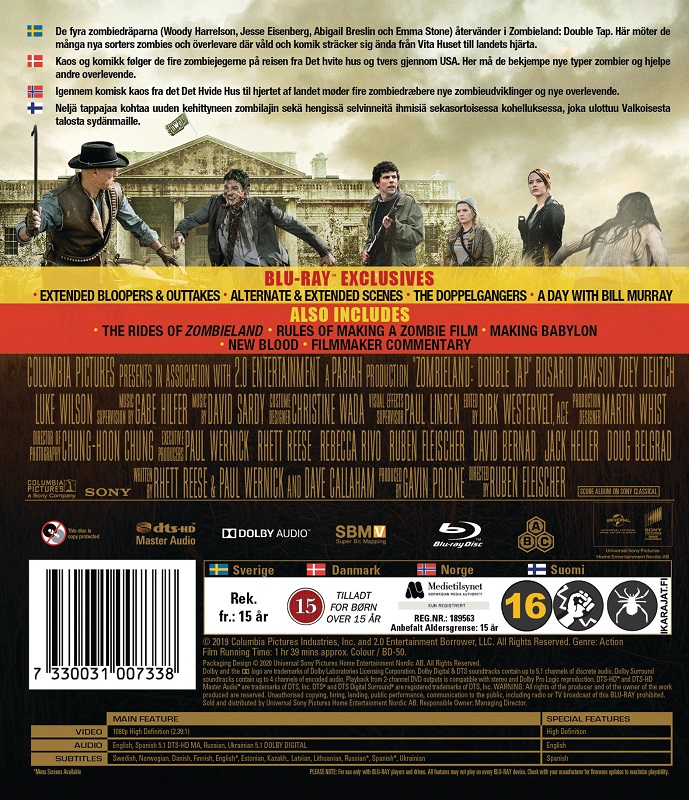 Zombieland Double Tap Blu Ray - Blu Ray - Future Movie Shop